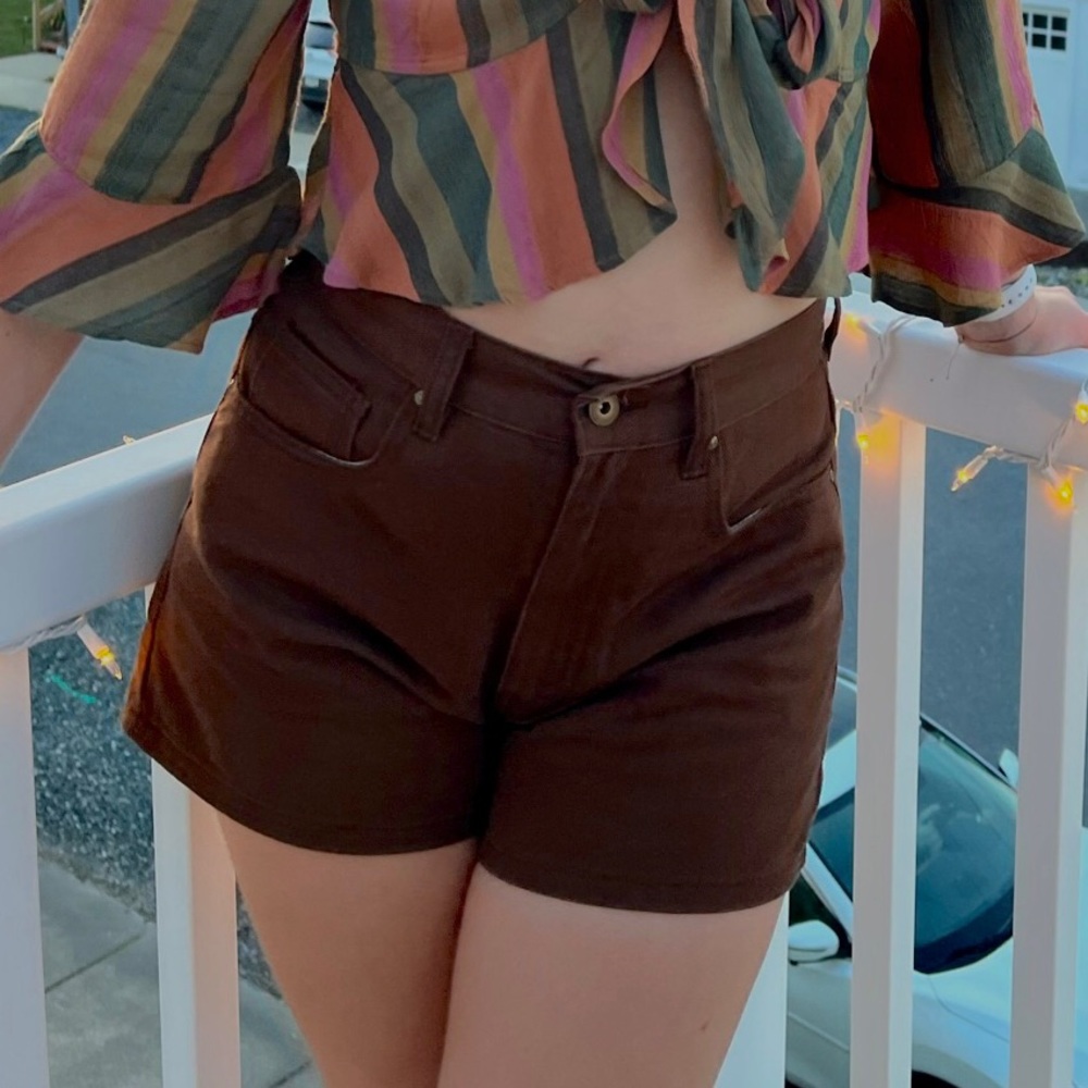 Cotton-On Brown Denim A-Line Shorts